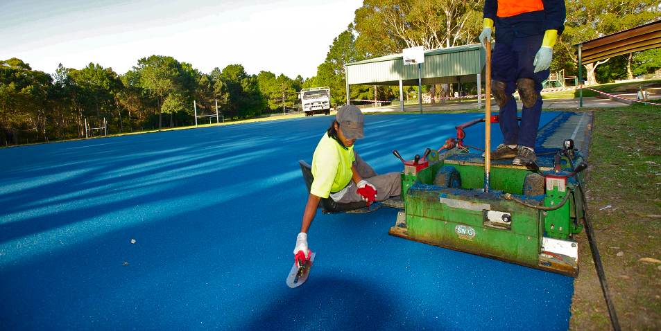 Basketball court resurfacing